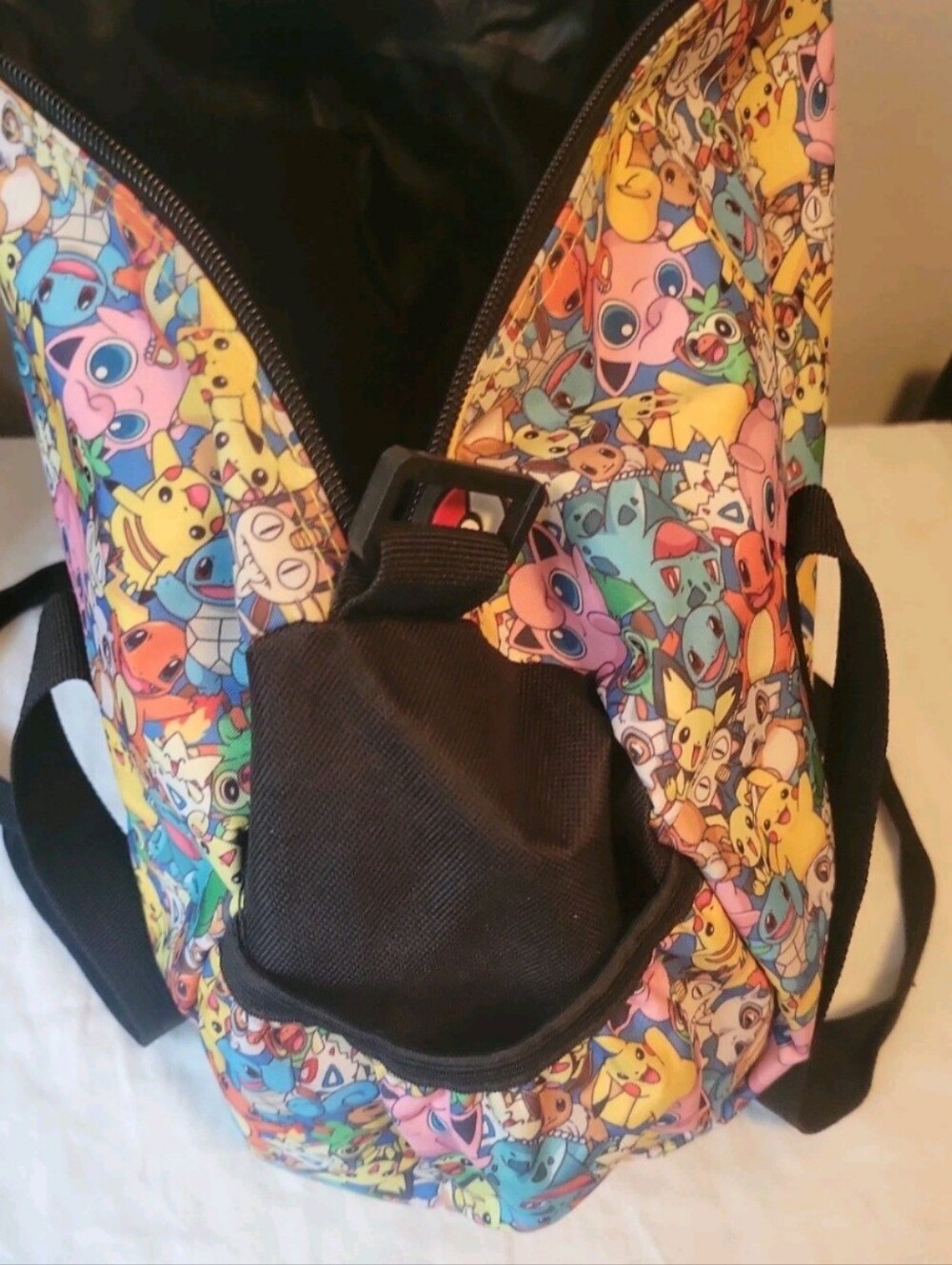 Pokemon Game Freak Yellow & Black Character Collage Tote/Duffel - Picture 3 of 5